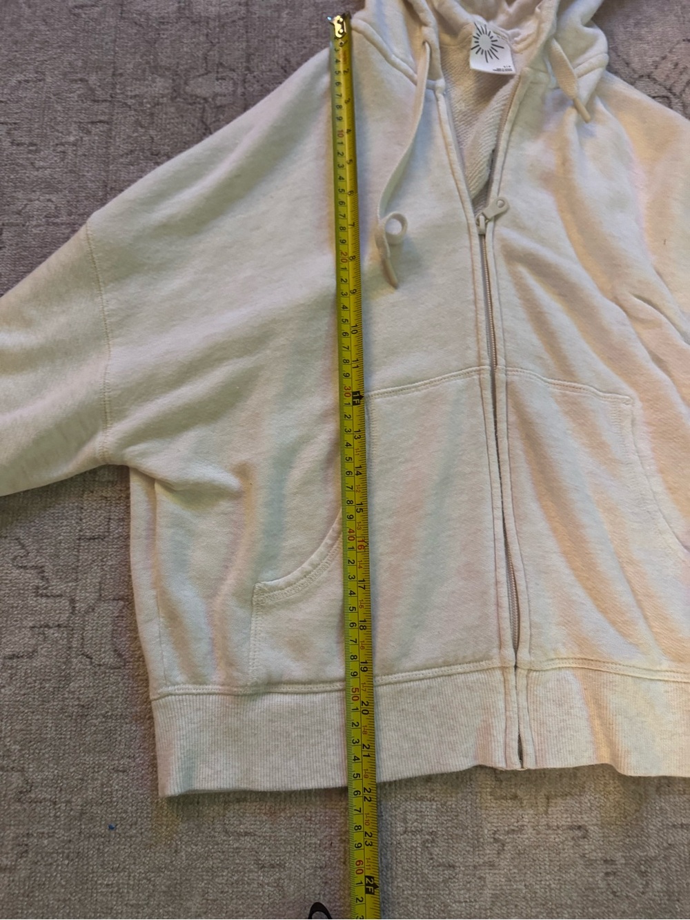 OFFLINE By Aerie Keep It 100 Terry Full Zip Hoodie, Heathered Frost - Picture 8 of 14